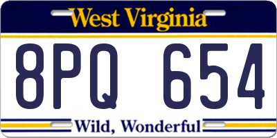 WV license plate 8PQ654