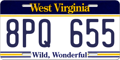 WV license plate 8PQ655