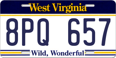WV license plate 8PQ657