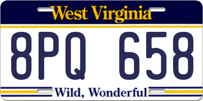 WV license plate 8PQ658