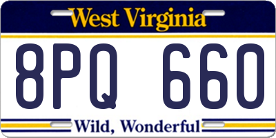 WV license plate 8PQ660