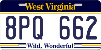 WV license plate 8PQ662