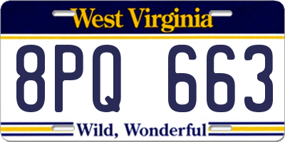 WV license plate 8PQ663