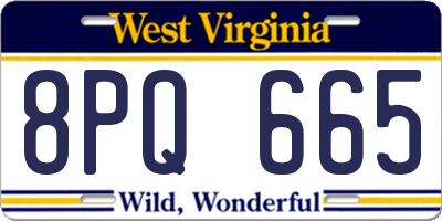 WV license plate 8PQ665