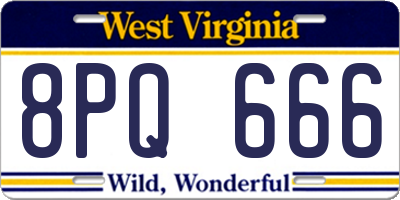 WV license plate 8PQ666