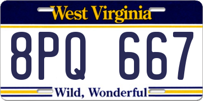 WV license plate 8PQ667