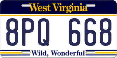 WV license plate 8PQ668