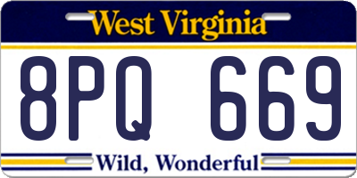 WV license plate 8PQ669