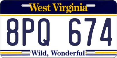 WV license plate 8PQ674