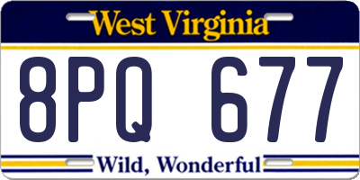 WV license plate 8PQ677