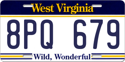 WV license plate 8PQ679