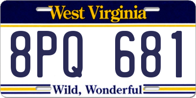 WV license plate 8PQ681