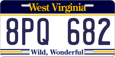 WV license plate 8PQ682