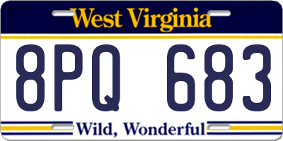 WV license plate 8PQ683
