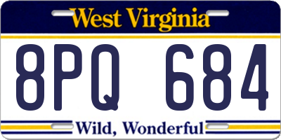 WV license plate 8PQ684
