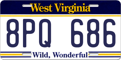 WV license plate 8PQ686