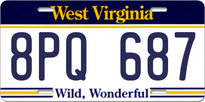WV license plate 8PQ687