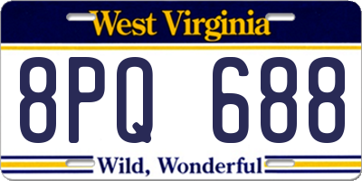 WV license plate 8PQ688