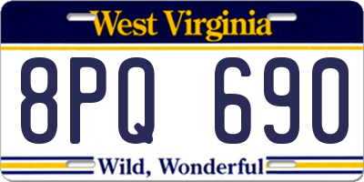 WV license plate 8PQ690