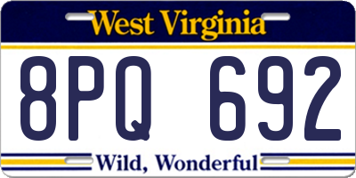 WV license plate 8PQ692