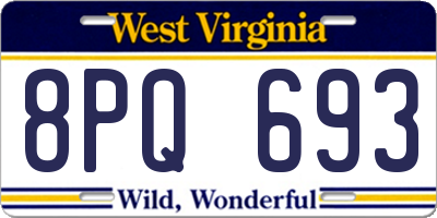 WV license plate 8PQ693