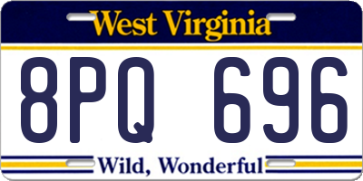 WV license plate 8PQ696