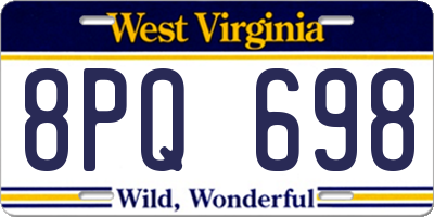 WV license plate 8PQ698