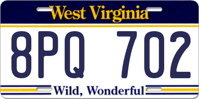 WV license plate 8PQ702