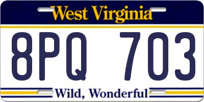 WV license plate 8PQ703