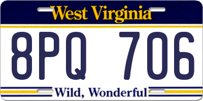 WV license plate 8PQ706