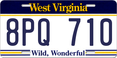 WV license plate 8PQ710