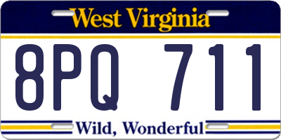 WV license plate 8PQ711