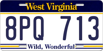 WV license plate 8PQ713