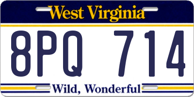 WV license plate 8PQ714