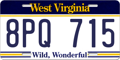 WV license plate 8PQ715