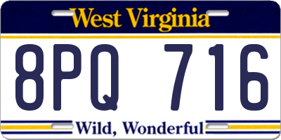 WV license plate 8PQ716