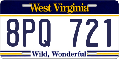 WV license plate 8PQ721