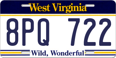 WV license plate 8PQ722