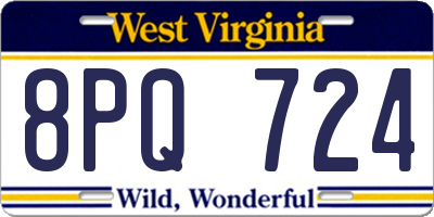 WV license plate 8PQ724