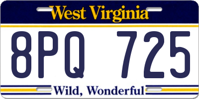 WV license plate 8PQ725