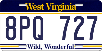 WV license plate 8PQ727
