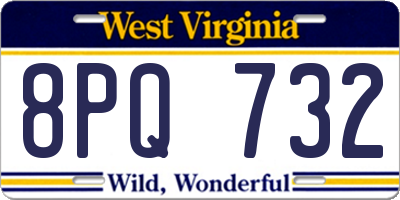WV license plate 8PQ732