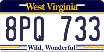 WV license plate 8PQ733