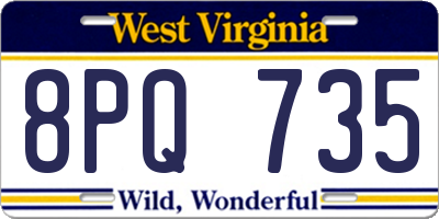 WV license plate 8PQ735