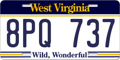 WV license plate 8PQ737