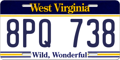 WV license plate 8PQ738