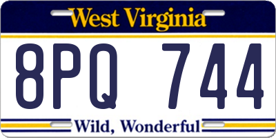 WV license plate 8PQ744