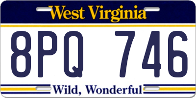 WV license plate 8PQ746