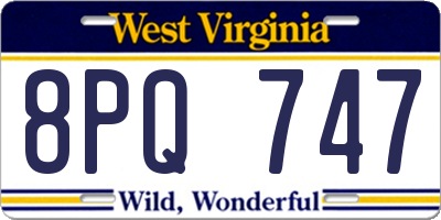 WV license plate 8PQ747