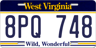 WV license plate 8PQ748